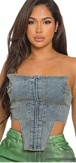 Selena denim corset