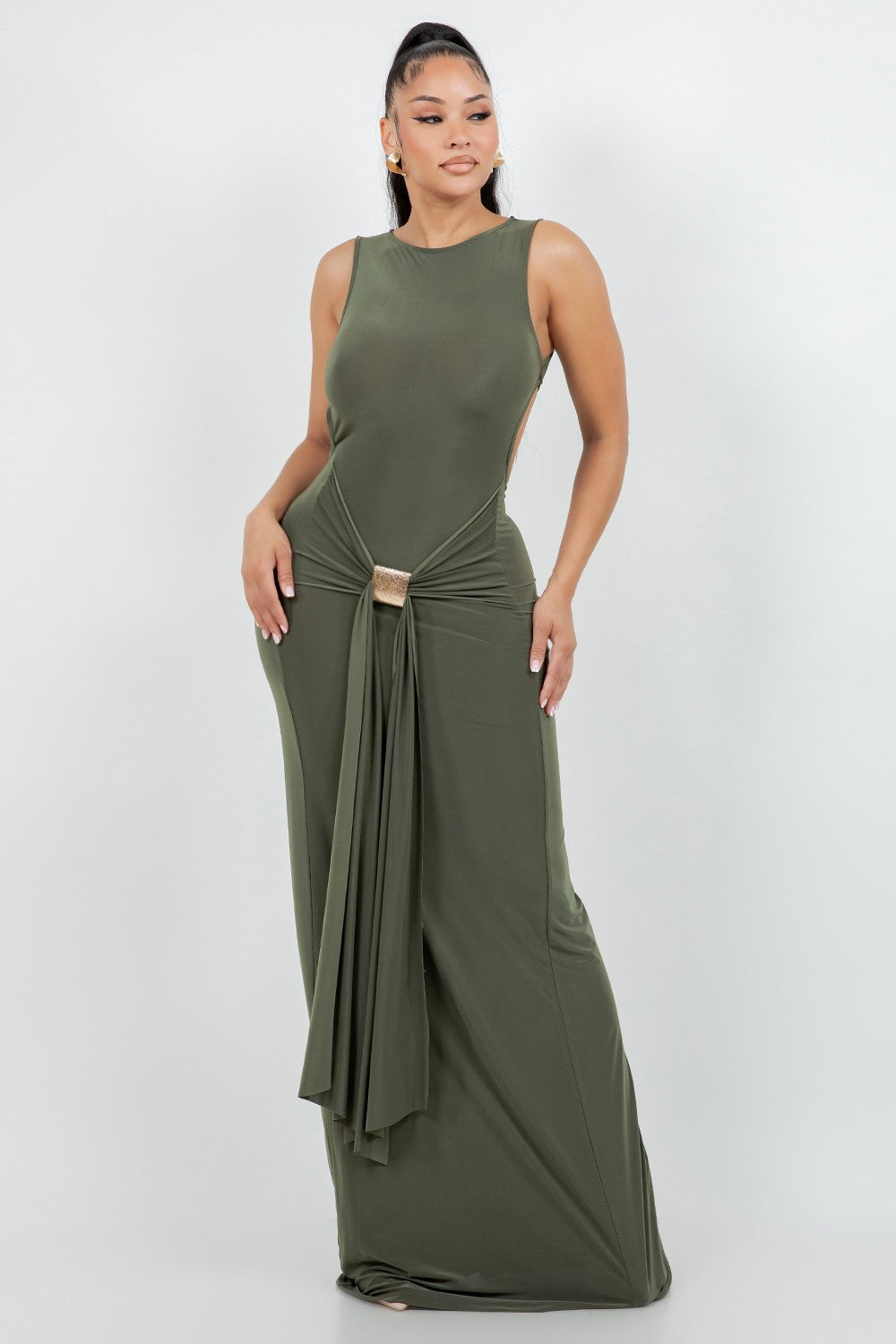 Front Tie Maxi Dress