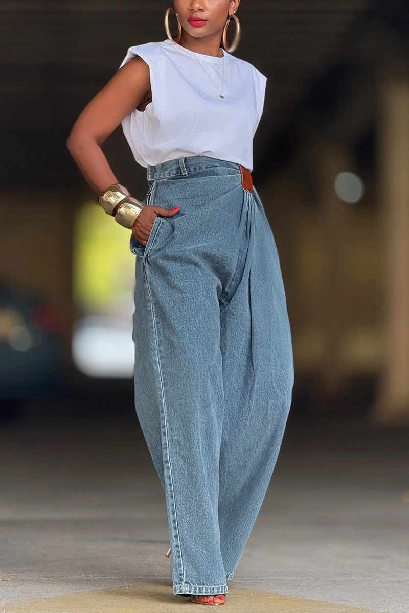 Wide Leg Straight Jeans