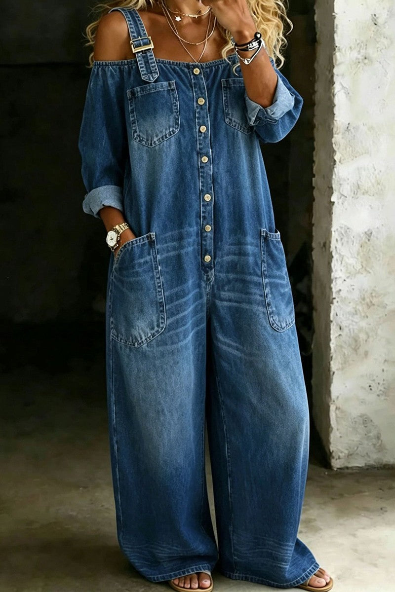Off-shoulder Overall Jumpsuit