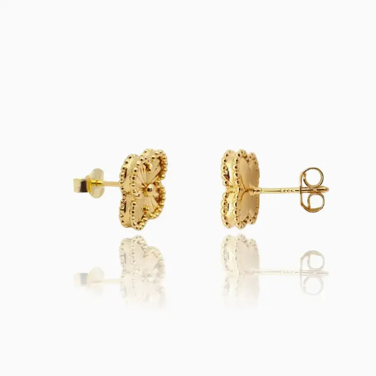 18k Gold Clover Stud Earrings - Chic by Taj