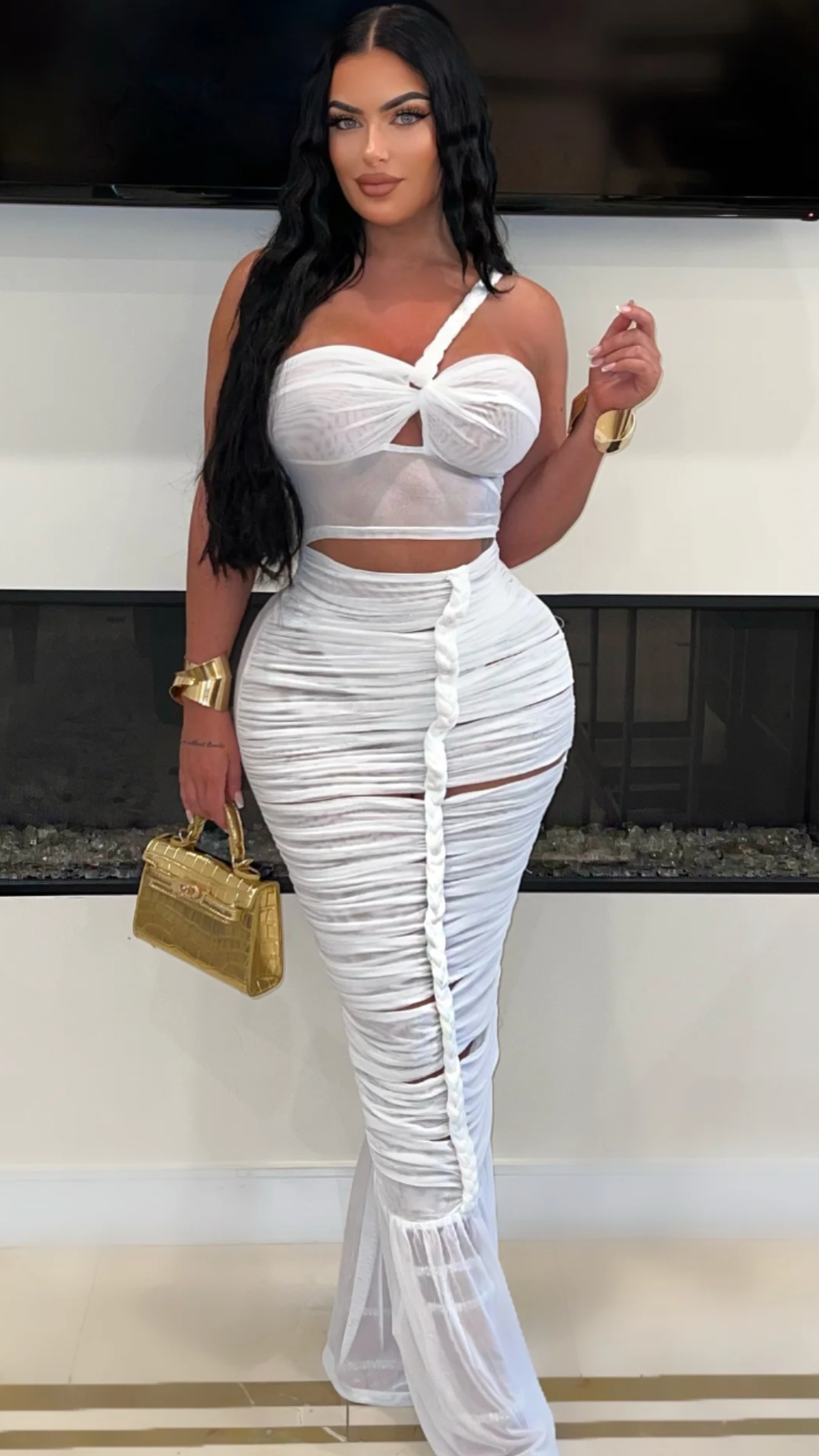 Taj mesh braided maxi dress (Nude) Chic by Taj