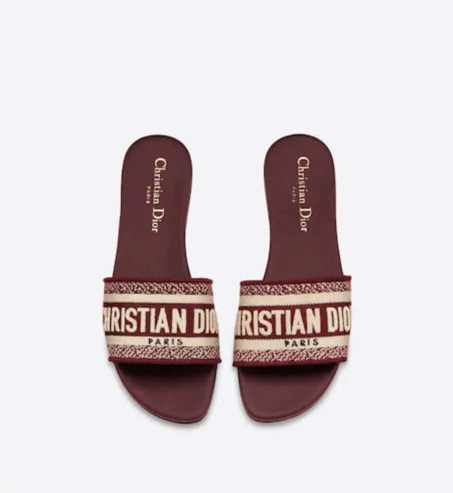 TAJ D Embroidered Cotton SLIDES - Chic by Taj