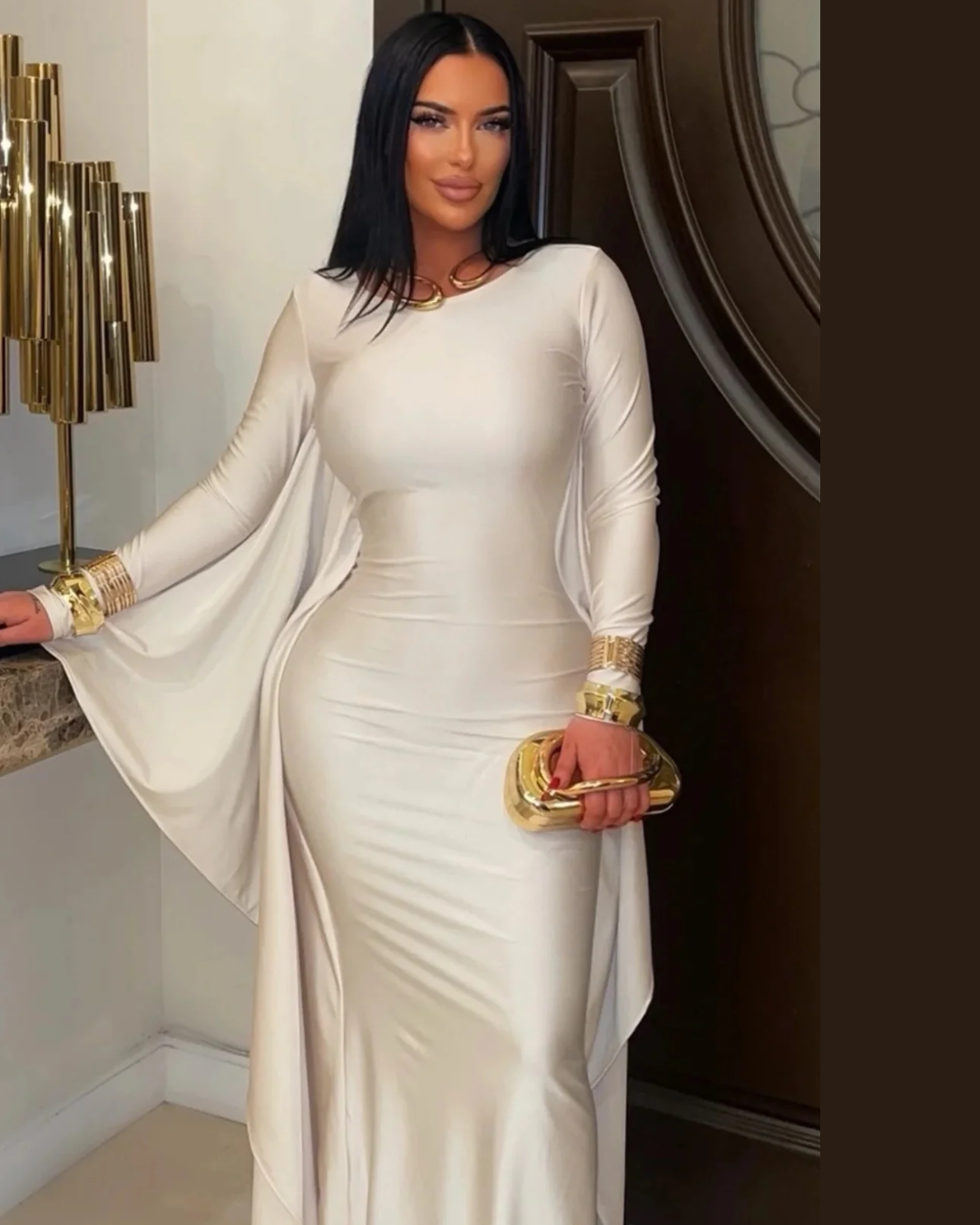 Silhouette maxi dress (Nude)