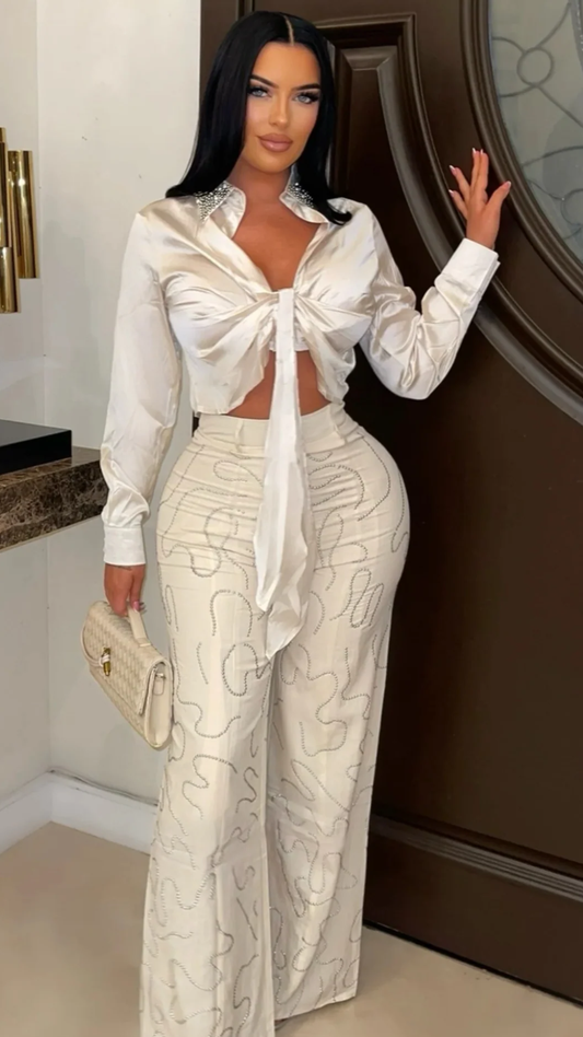 Elia glam palazzo pants set