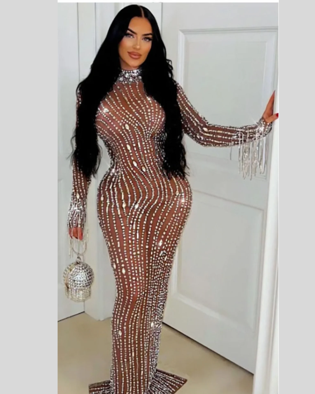 Crystal Dress (Brown/Silver) - Chic by Taj