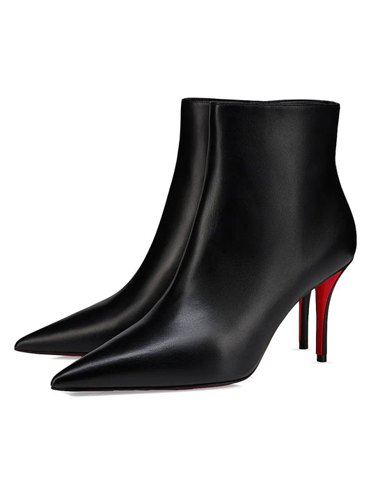 Miss Z  Leather Zipped Booties