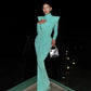 Backless Pleated Floor-Length Dress - Chic by Taj