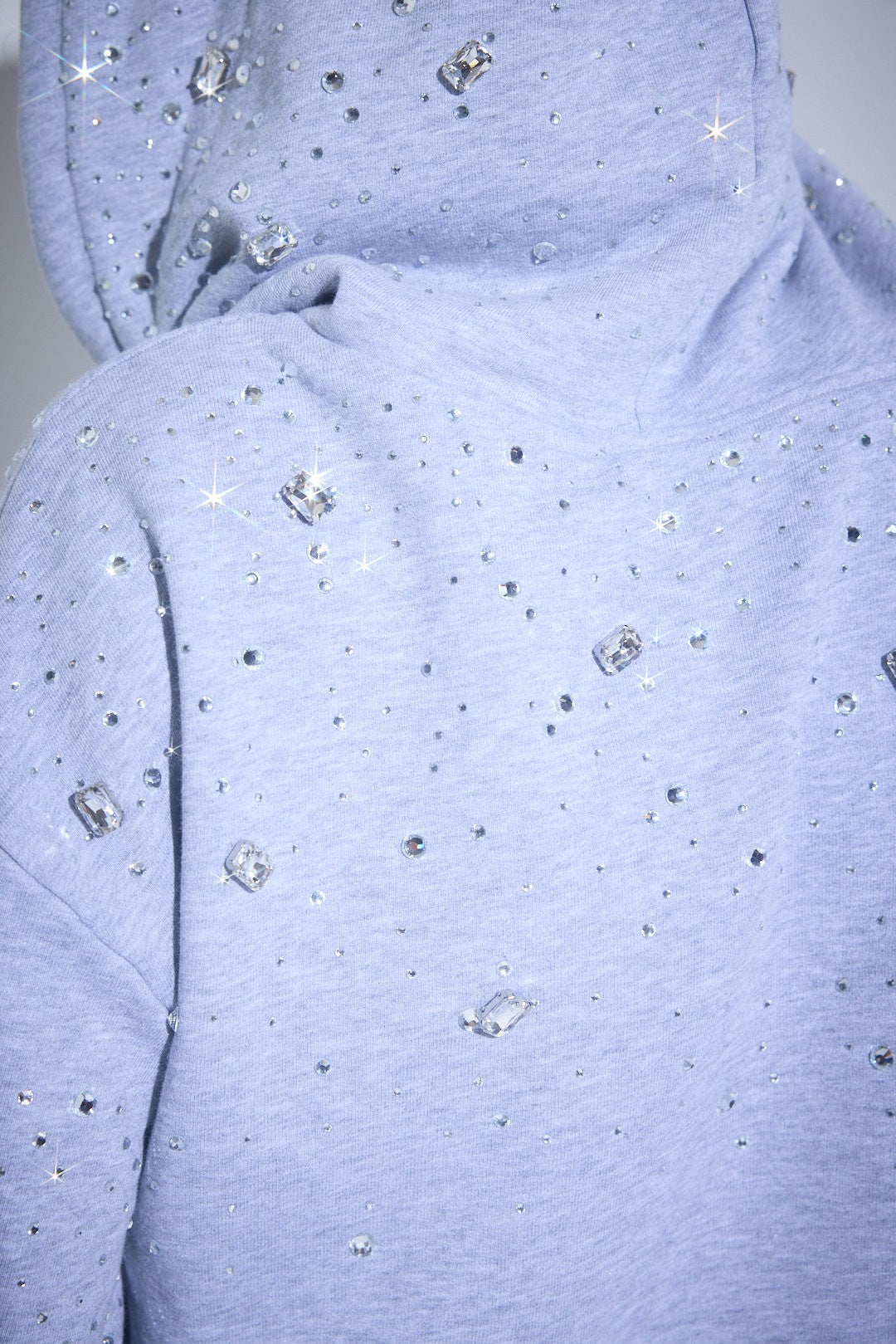 Crop Rhinestone Hoodie