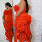 Bandage Ruffle Bustier Dress - Chic by Taj
