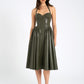 Eliana Olive Vegan Leather Dress - Chic by Taj