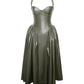 Eliana Olive Vegan Leather Dress - Chic by Taj