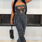 Strapless Wide Leg Denim Jumpsuit - Chic by Taj