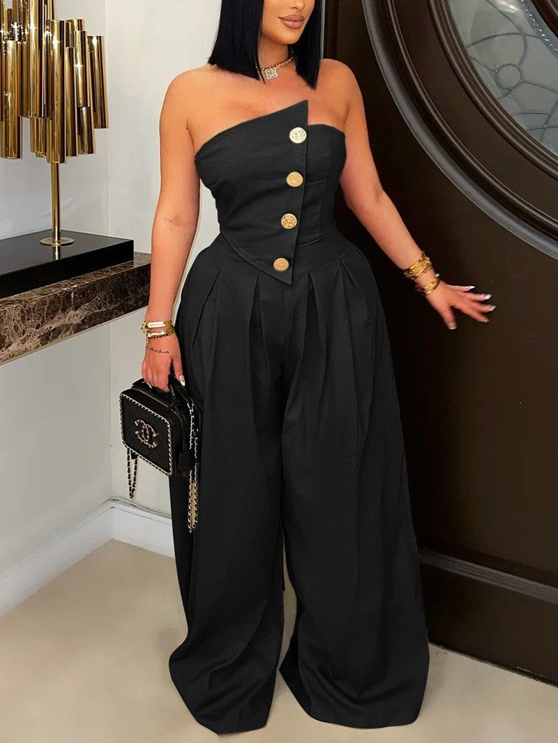 palazzo jumpsuit (Olive/gold)