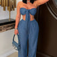 Multi Way Tie Top And Wide Leg Pants - Chic by Taj