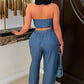 Multi Way Tie Top And Wide Leg Pants - Chic by Taj