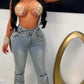 Double Waist Denim Jeans - Chic by Taj