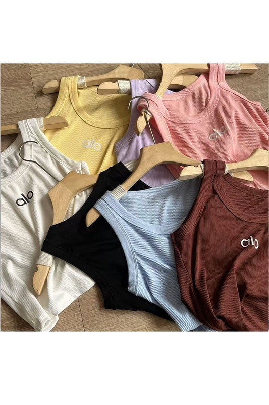 Print Fitted Tank Top