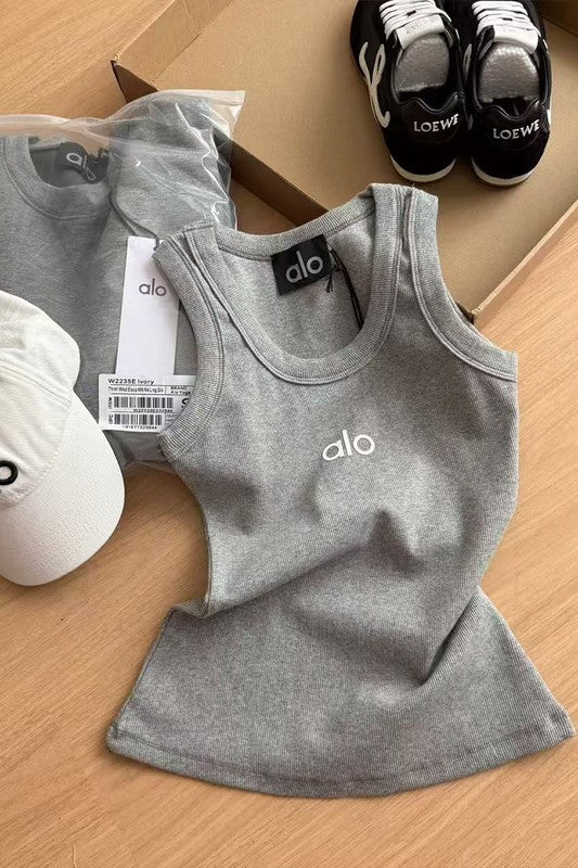 Print Fitted Tank Top