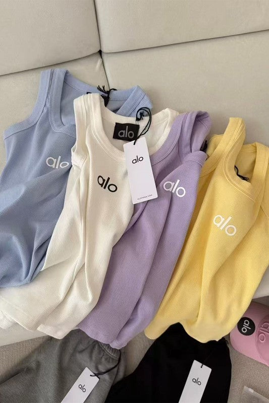 Print Fitted Tank Top