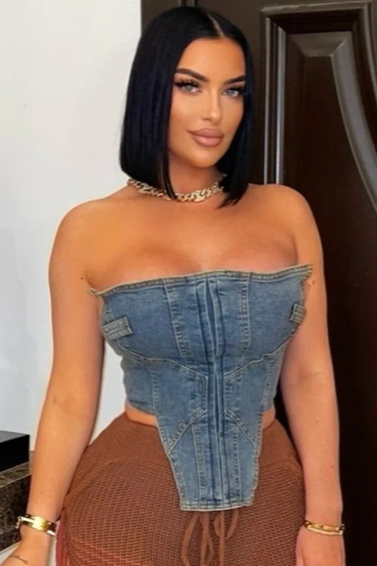 Selena denim corset