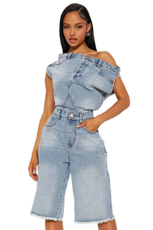Denim Romper