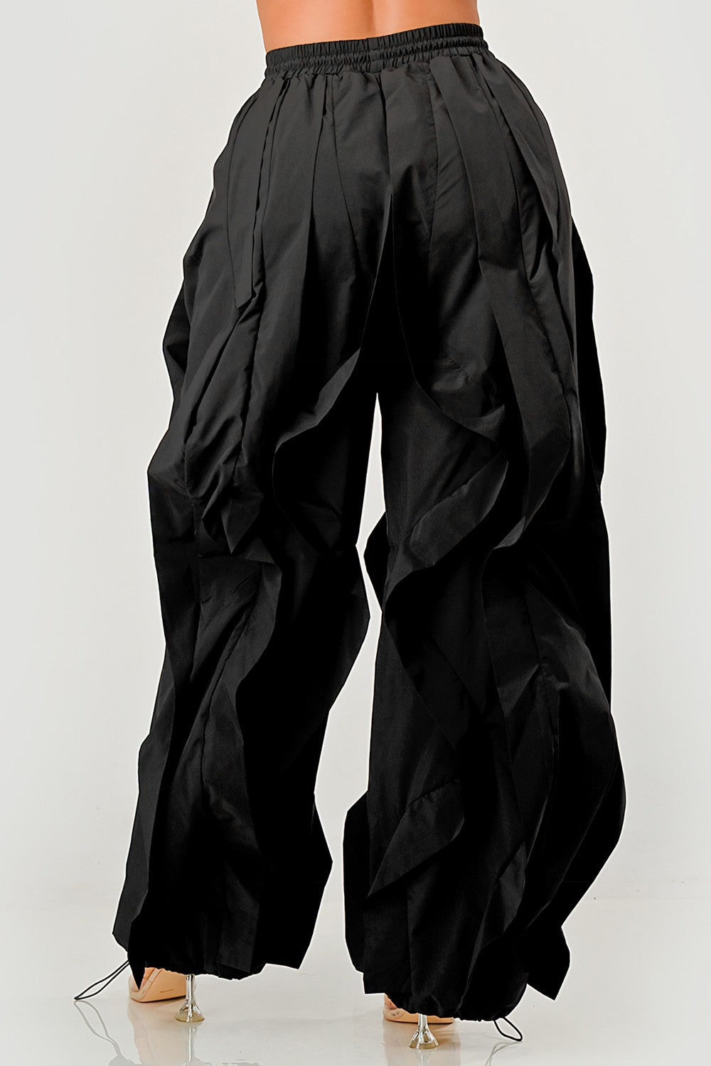 DRAMATIC RUFFLE DRAWSTRING JOGGER PANTS