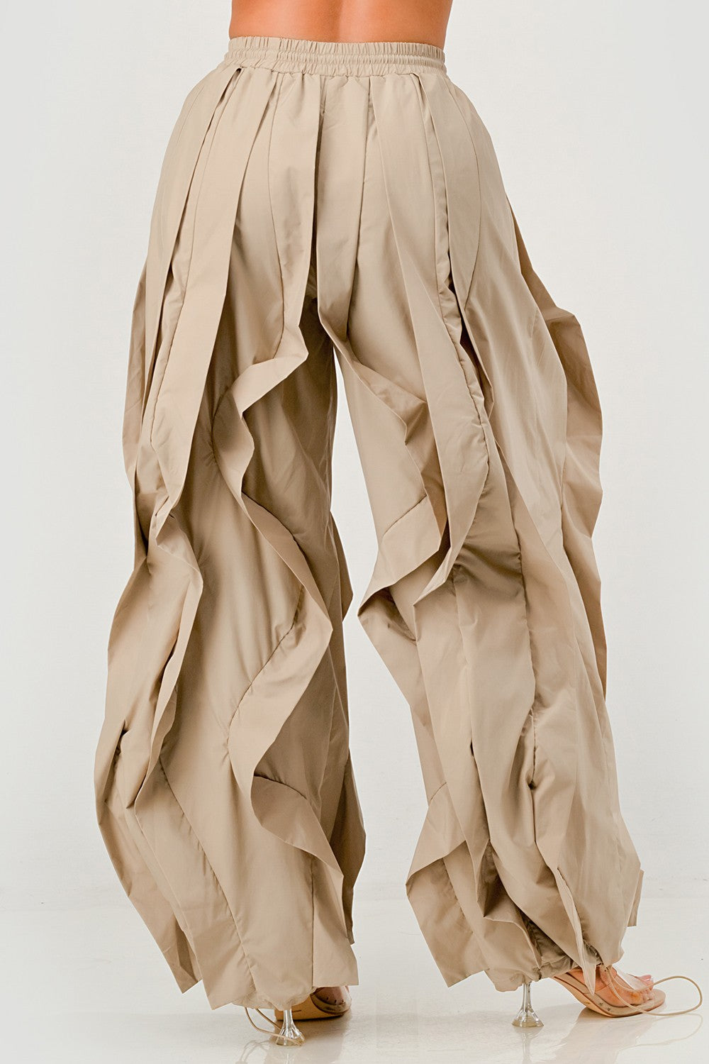 DRAMATIC RUFFLE DRAWSTRING JOGGER PANTS