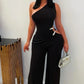 Palazzo Jumpsuit (Black/Silver) - Chic by Taj