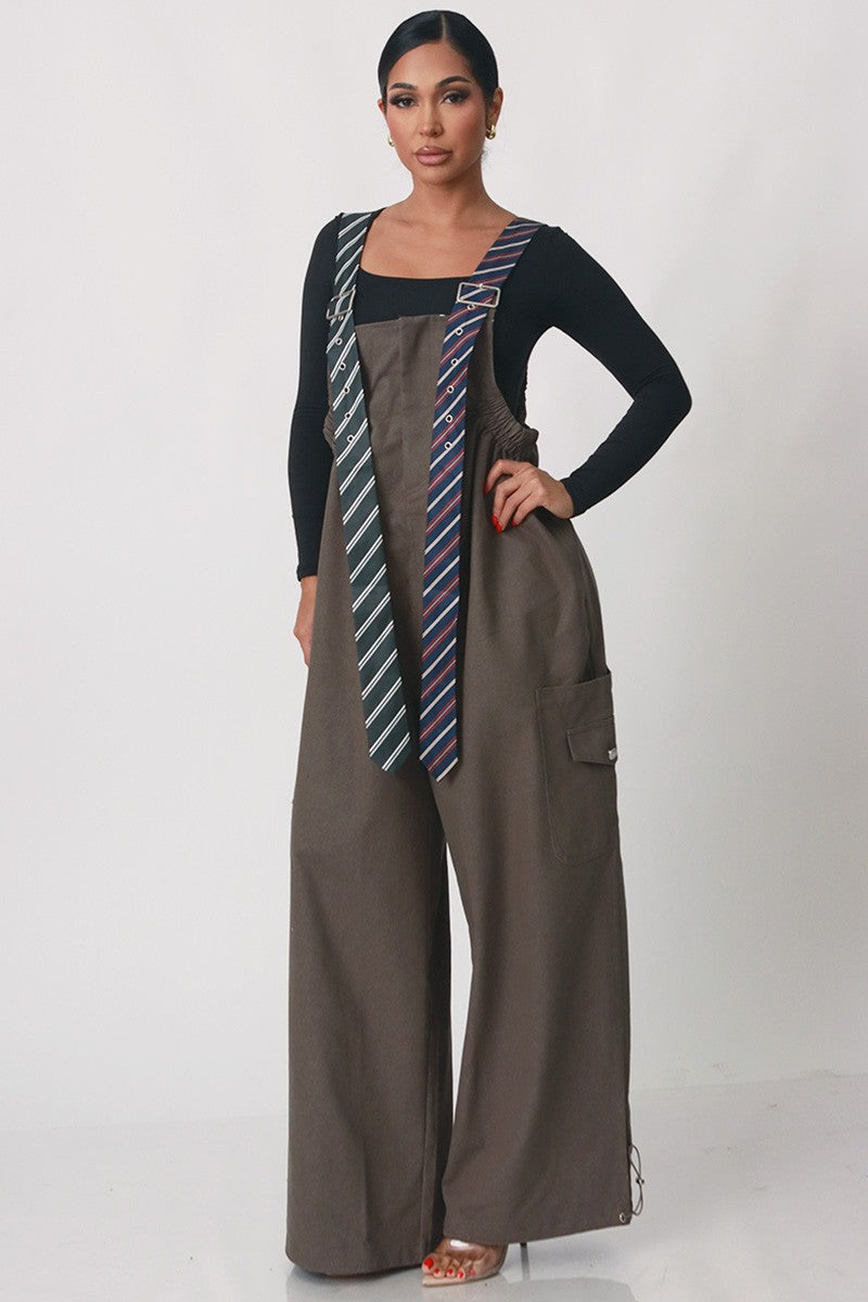 Stripe Tie Jumpsuit
