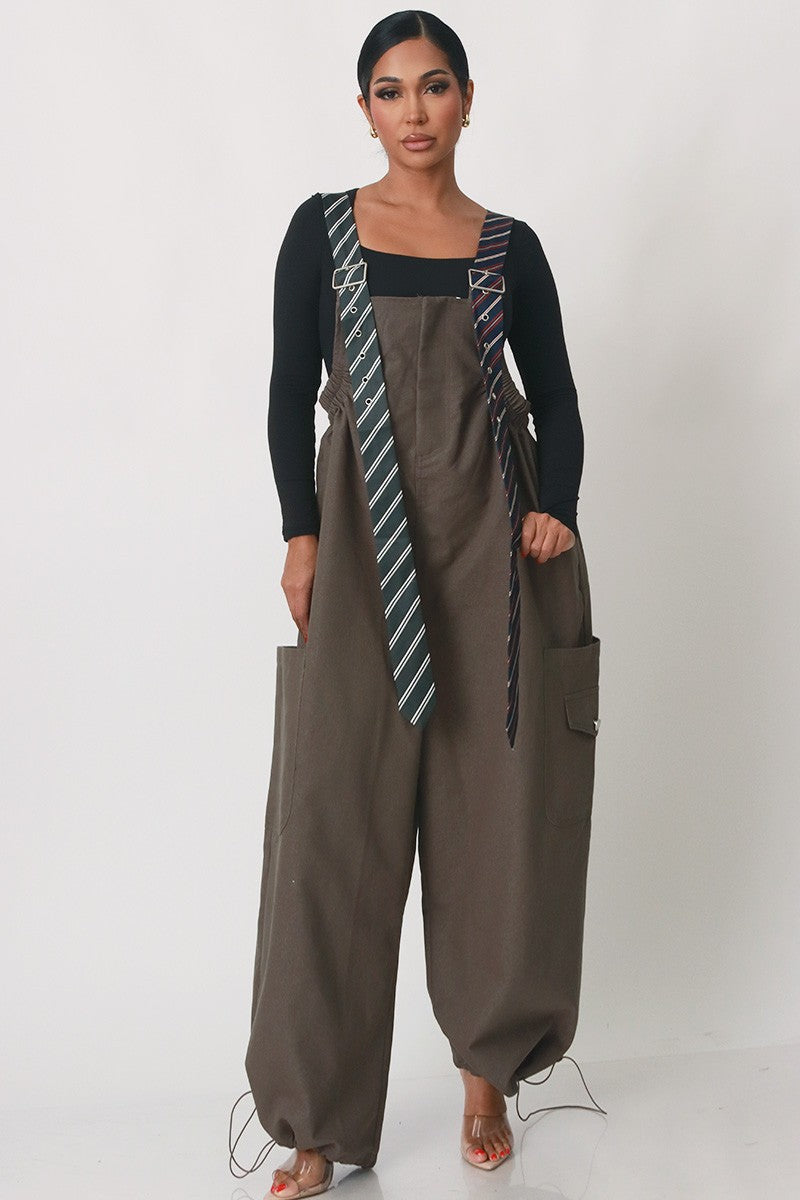 Stripe Tie Jumpsuit