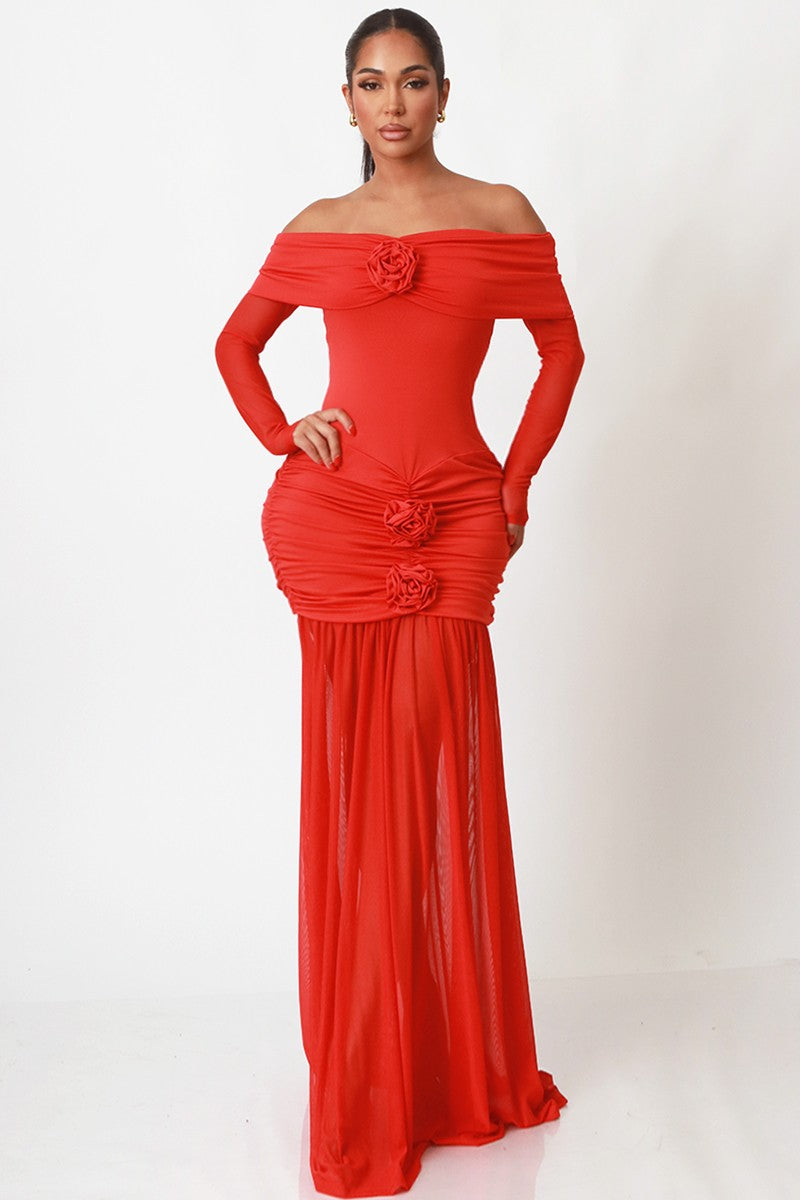 Off Shoulder Maxi Dress