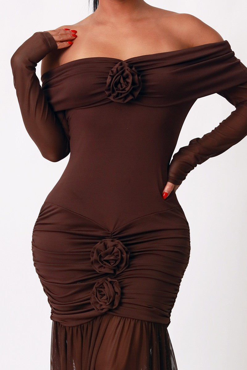 Off Shoulder Maxi Dress