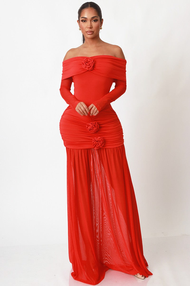 Off Shoulder Maxi Dress