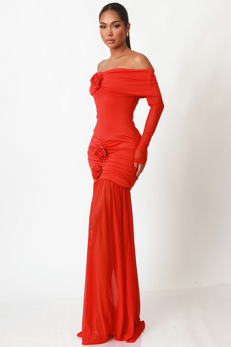 Off Shoulder Maxi Dress