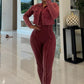 Mineral Wash Jumpsuit And Crop Jacket Set - Chic by Taj