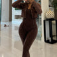 Mineral Wash Jumpsuit And Crop Jacket Set - Chic by Taj