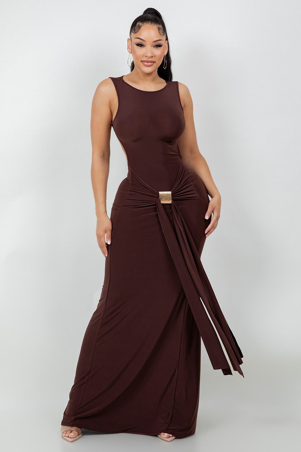 Front Tie Maxi Dress