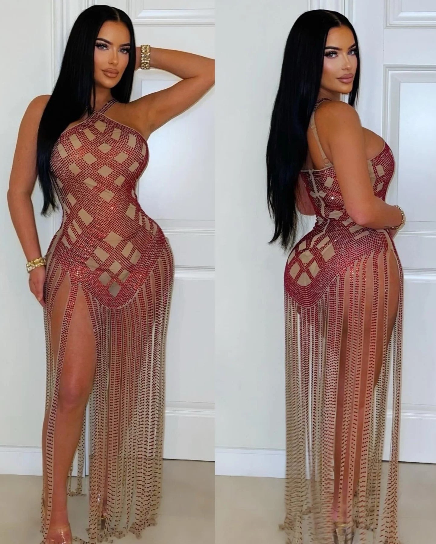 crystal fringe dress