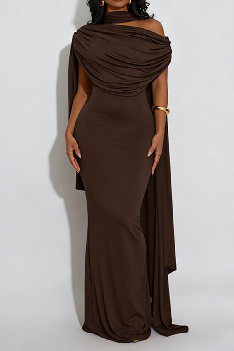 Cape Sleeve  Maxi Dress