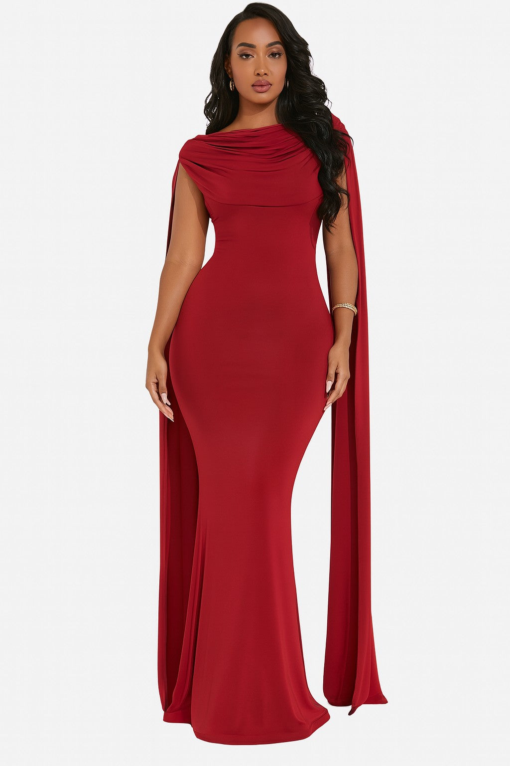 Cape Sleeve  Maxi Dress