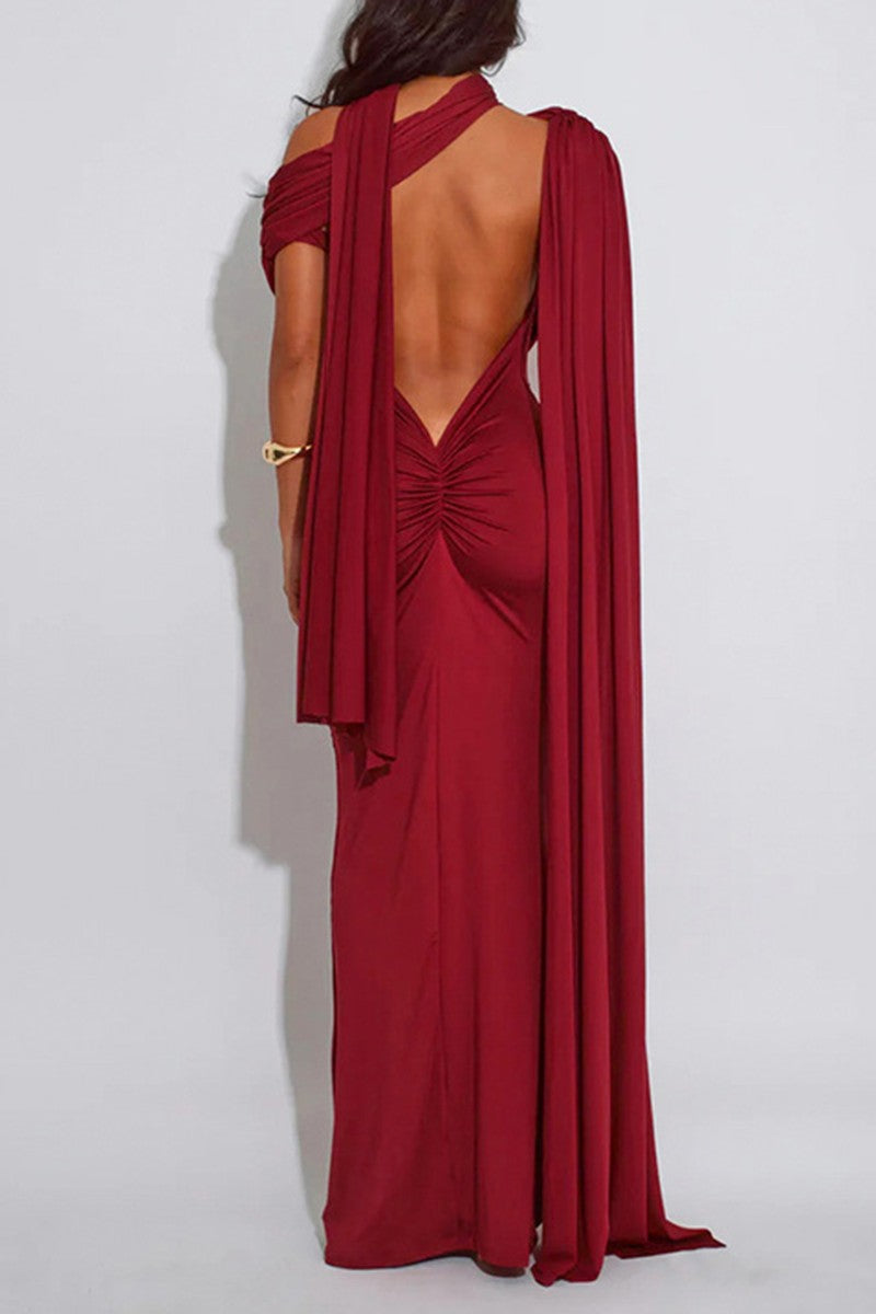 Cape Sleeve  Maxi Dress