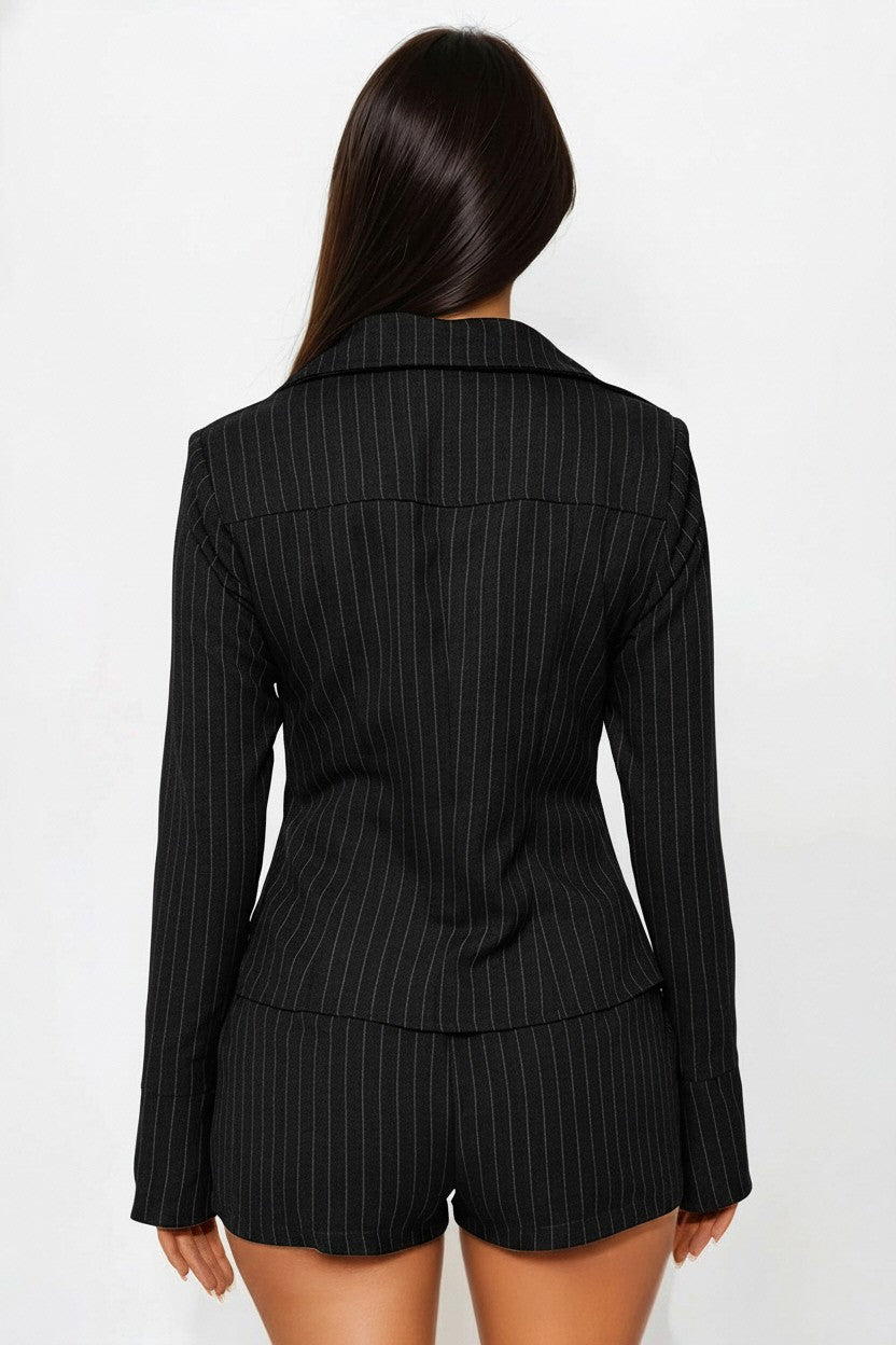 Striped Shirts And Shorts Set