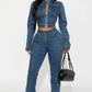 Vintage Denim Jacket Set - Chic by Taj