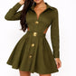 Gold Metal Button Dress - Chic by Taj