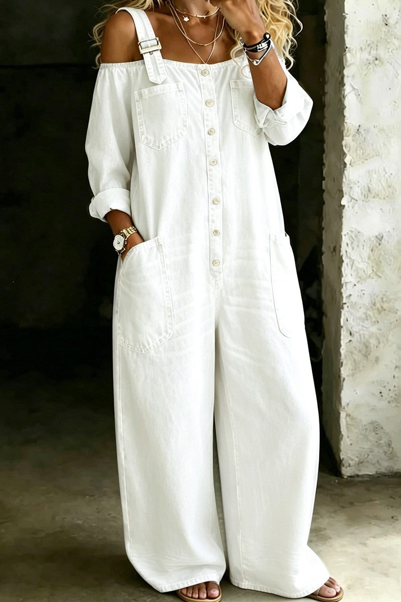 Off-shoulder Overall Jumpsuit