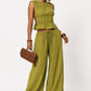 Wide Leg Linen Pants Set - Chic by Taj