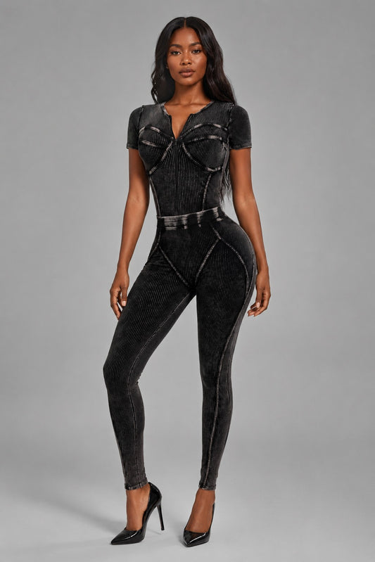 Wash Front  Jumpsuit