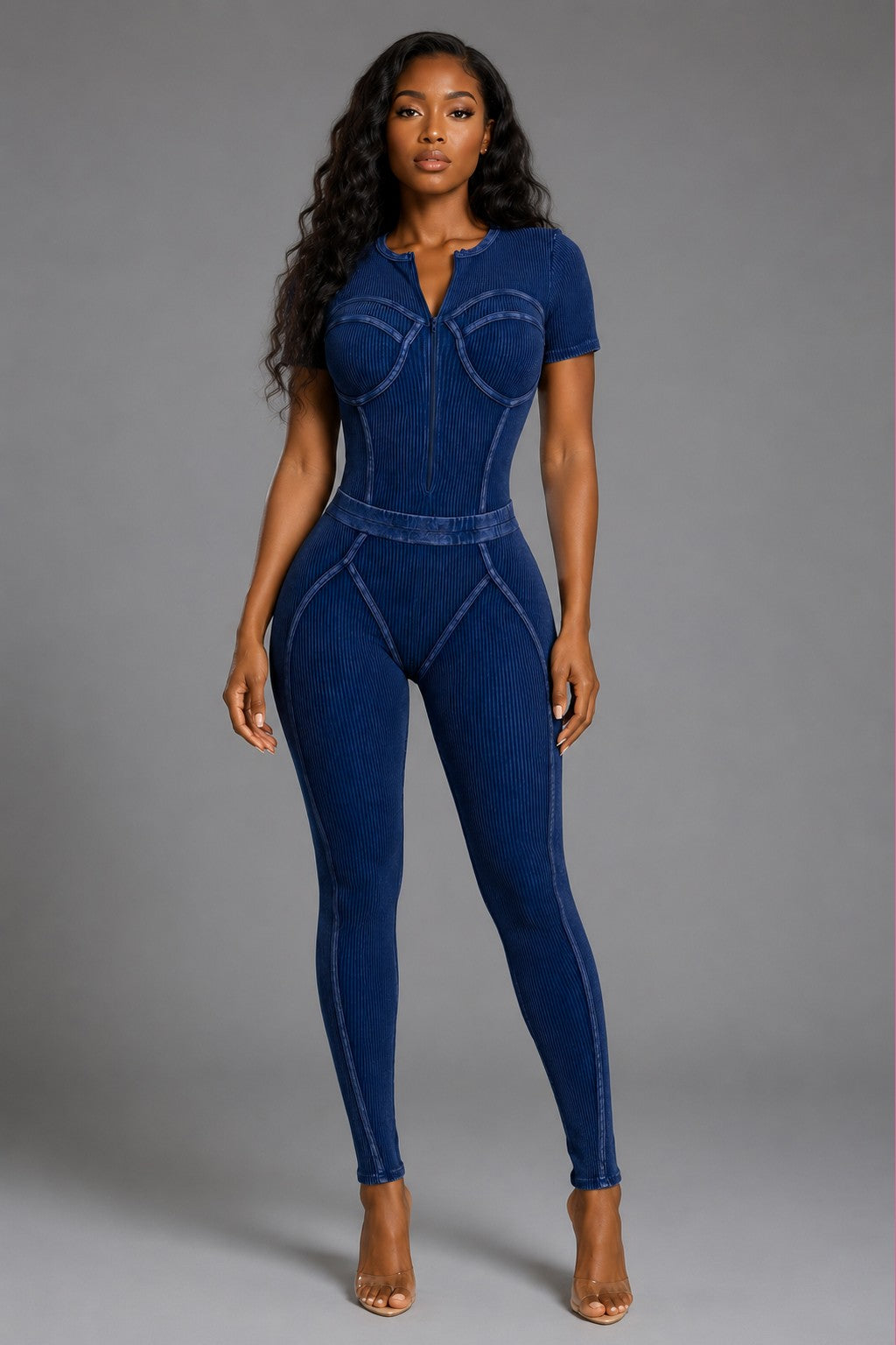 Wash Front Jumpsuit - Chic by Taj