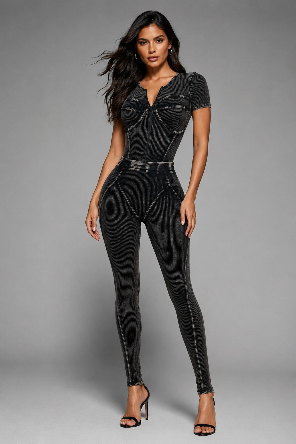 Wash Front Jumpsuit - Chic by Taj